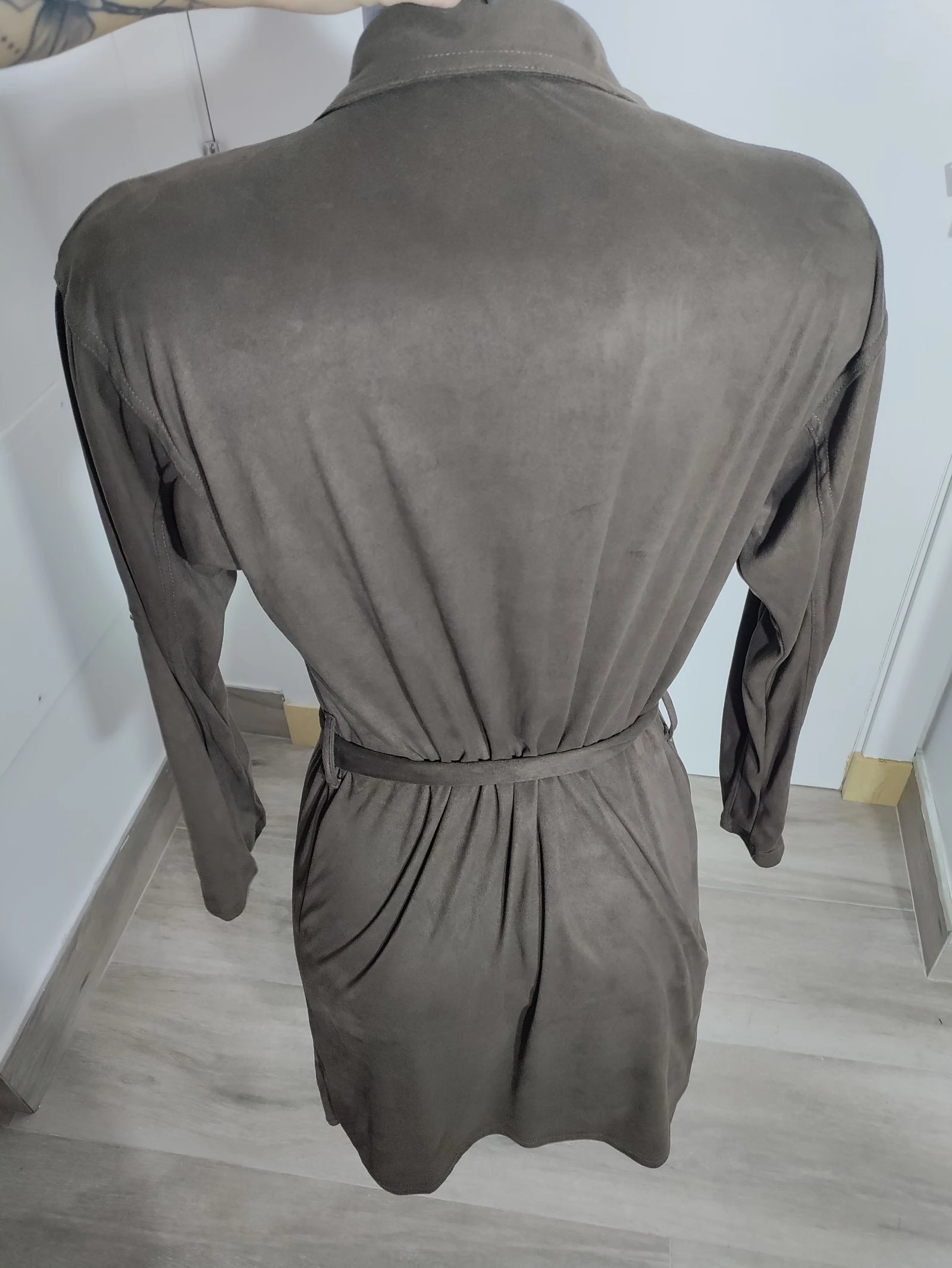 Boho safari-stijl bruin suède hemdjurk met riem – Past op maat L (zie afmetingen) – photo 9